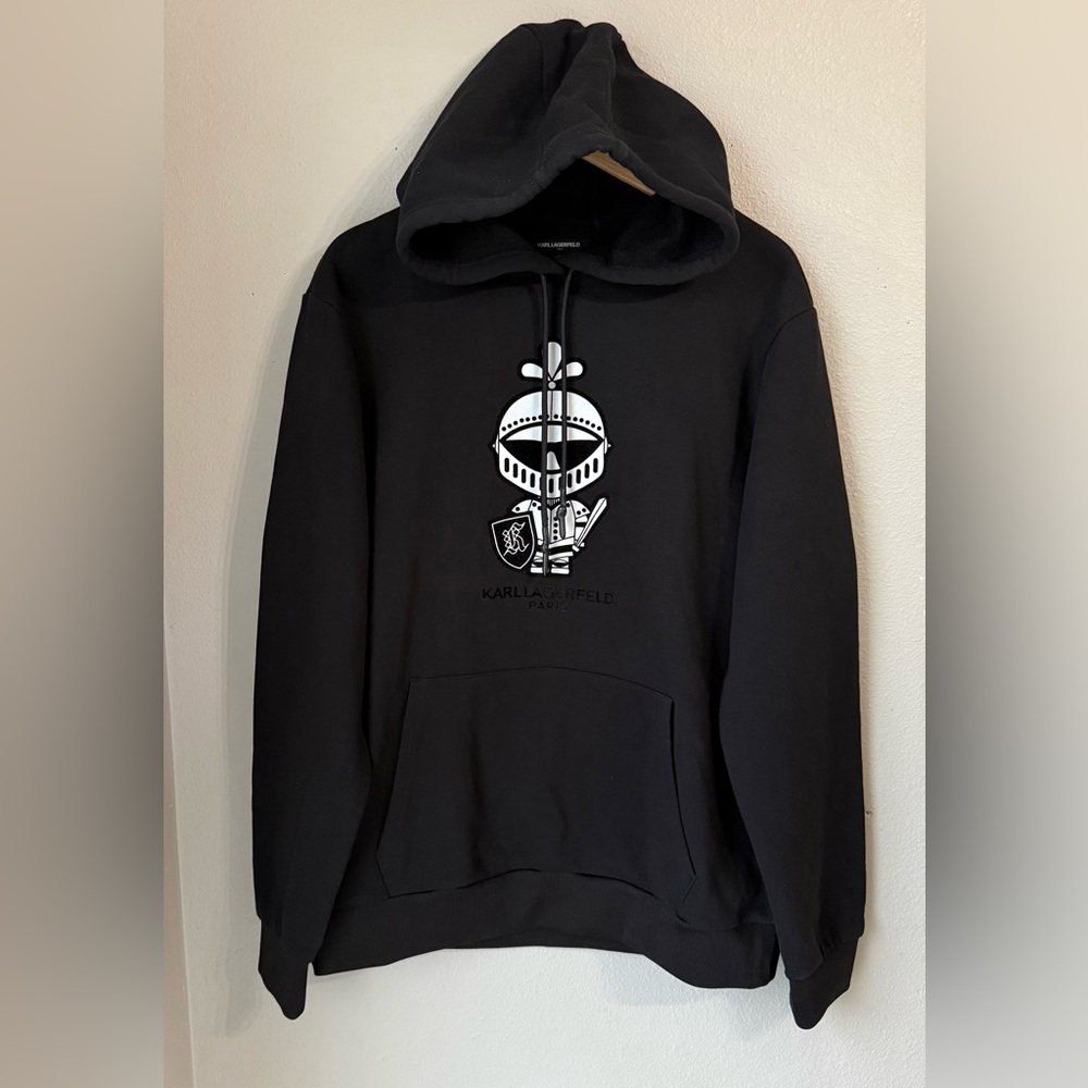 Karl Lagerfeld Karl Knight Hoodie Black Men’s Size Large Long Sleeve
